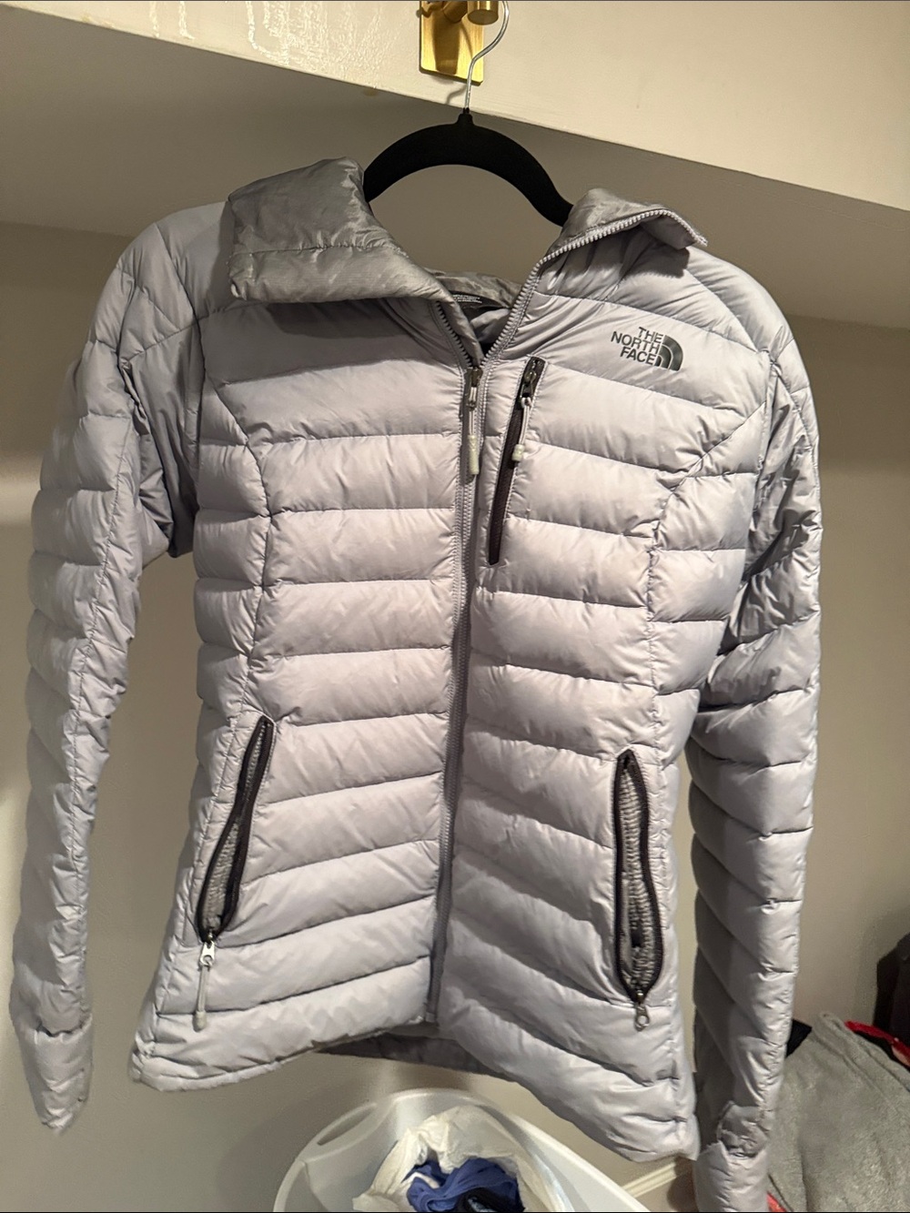 The North Face Women's Light Silver Quilted Puffer Jacket